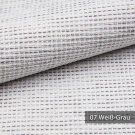 novely® SUTRUM Premium Furniture Fabric, Textured Fabric, Extra Coarse Weave, Upholstery Fabric, Cover Fabric, Sold by the Metre, 1 Running Metre (07 White/Grey)