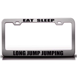 Custom Brother - EAT Sleep Long Jump Jumping Hobies Sports Metal Car SUV Truck License Plate Frame Ch0 a80