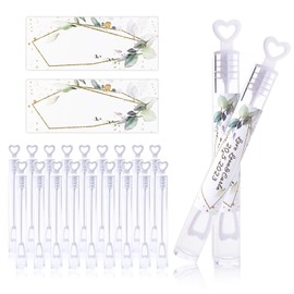 BOFUNX Pack of 50 Wedding Soap Bubbles with Soap Bubbles Stickers Wedding Bubbles for Wedding Birthday Engagement Valentine's Day Party Guest Gift