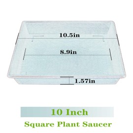 NIMYAU Square Plant Saucer 5 Pack 8 10 12 14 16 18 20 Inch, Flower Pot No Holes Plant Drip Trays, Plant Trays for Pots Heavy Duty Plastic Plant Saucers for Indoors Outdoors