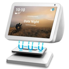Miimall Compatible with Echo Show 8 2nd Gen Echo Show 8 1st Gen Adjustable Stand, Swivel & Tilt, Rotatable Magnetic Anti-Slip Holder/Base/Stand for Echo Show 8 Accessories-White