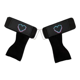 IRONKING Strap Callera de Piel, Gym Crossfit Muñequera Mujer Corazón Negro