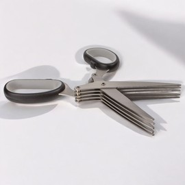 MIJOMA Herb Scissors for Right and Left Handed Users, 5 Pairs of Blades, 8 cm Cutting Blades, Stainless Steel - Perfect for Cutting and Chopping Herbs for Kitchen and Garden