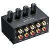 PROZOR 4-Channel Stereo Audio Mixer, RCA Input with Independent Volume