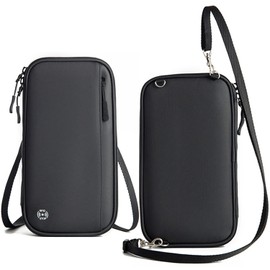 Family Passport Wallet RFID NFC Blocking, RUMANLE Travel Passport Holder Waterproof Large Capacity Passport Cover, Travel Document Organiser for Passports,Cards,Flight Tickets - Black