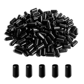 UTSAUTO 150Pcs Flexible End Caps Rubber End Caps Round Screw Thread Protectors Black Vinyl Blot Protector Safety Caps Kit for Tube Screw Bolt (13/50Inch, 6.5mm)
