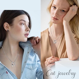 GGUFAY Cat Ears Ring Zinc Alloy Indestructible for Self-Defense / Emergency / Decoration Legal Ring Unisex / Universal Size Including Necklace, Silver, Stainless Steel, Artificial