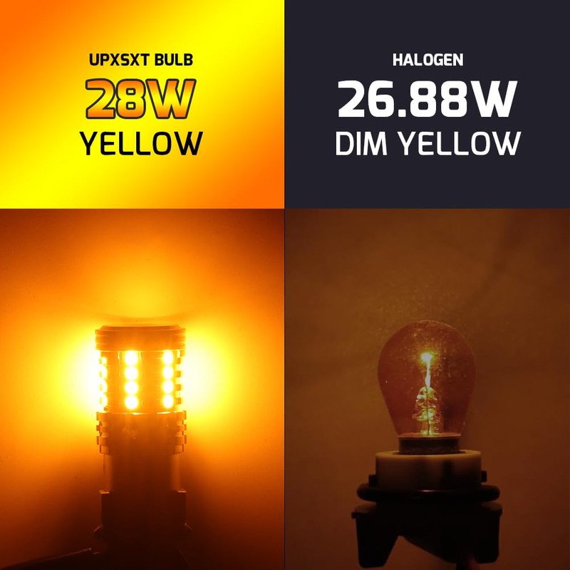 UPXSXT 2Pcs 1156 LED Bulb Amber, 7507 BAU15S Py21w Led