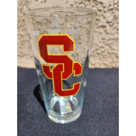 Libbey (Quantity 6) USC Trojans 16oz. Satin-Etched Logo Pint Glasses