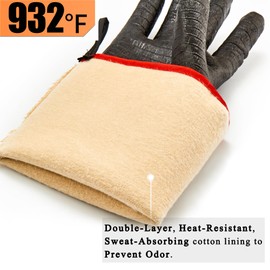 RAPICCA BBQ Gloves,17IN 932℉ Heat Resistant for Grill,Smoker,Cooking,Pit,Barbecue,Textured Palm Handle Greasy Food on Your Fryer,Grill,Oven Without Slip,Waterproof,Oil Resistant,Very Easy to Clean(M)