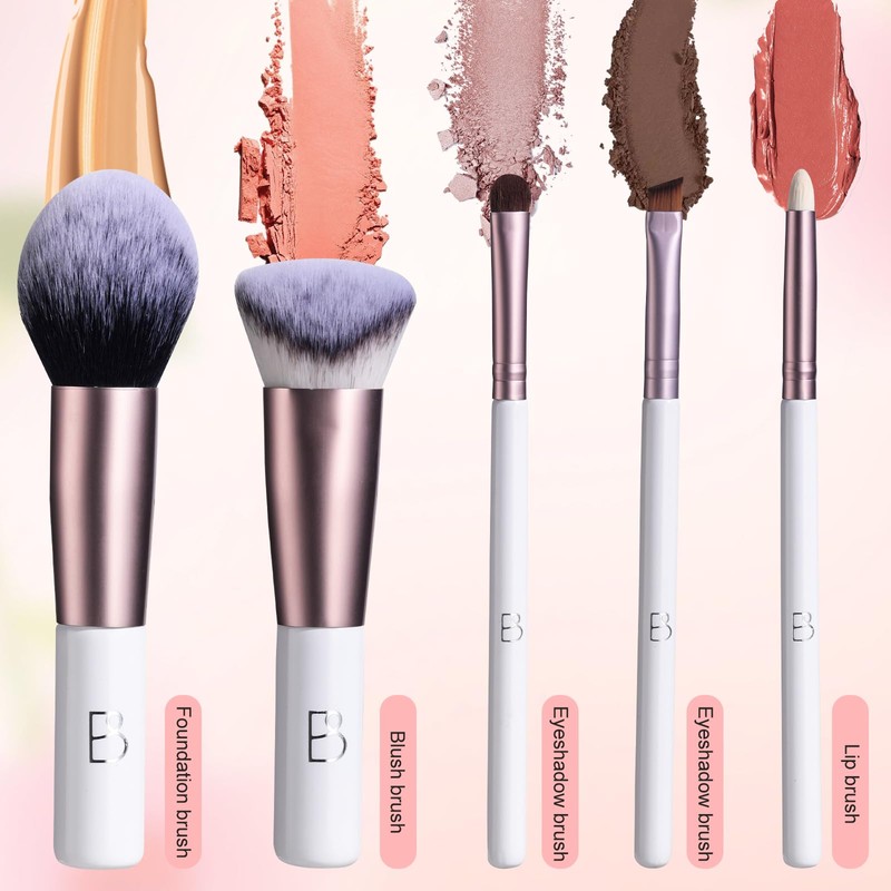 BS-MALL Travel Makeup Brushes Premium Synthetic Foundation Powder Concealers Eye