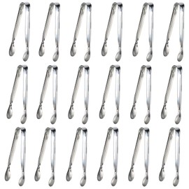 18PCS Mini Tongs for Appetizers, 5Inch Serving Tongs, Ice Tong Appetizer Tong, Small Tongs for Serving Food, Kitchen Utensils for Sugar Cubes, Coffee, Charcuterie Board (Silver-18pcs)