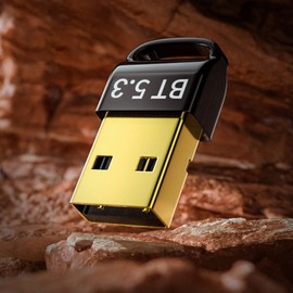2023 Neuer Upgrade-Bluetooth-Adapter für PC, Bluetooth 5.3 USB-Dongle-Empfänger, PC-Treiber, Kostenloses Plug and Play, Kompatibel mit Windows 7 8.1 10 11 und Linux