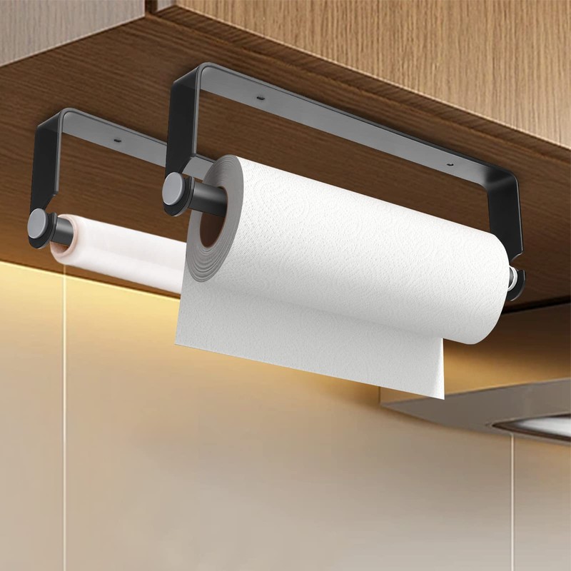 PEDORUBY Under Cabinet Paper Towel Holder, Adhesive or Drill Mount