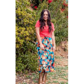 LuLaRoe MAXI Skirt Dress  2XL 22/24 20/22 Pink Blush Roses XXL New🦄 Gray Red