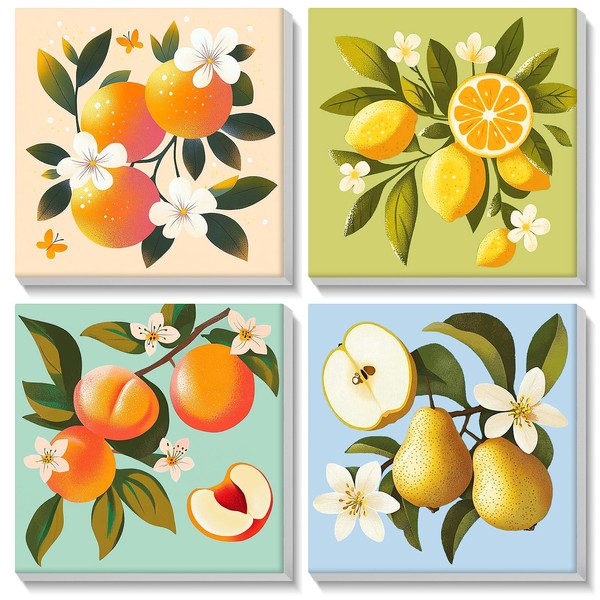 MISCER 4 Pack Paint by Numbers for Adults Beginner, Fruit