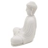 Serene Meditating Buddha Statue in White Finish for Indoor and