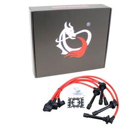 AIP Electronics Dragon FIRE Performance 8.5mm Ignition Spark Plug Wire Set for All 1992-2002 Acura Honda Integra Civic B-Series V-Tech All 1.6L 1.8L B16 B17 B18 B20 JDM Replaces HE64 OEM Fit PWTD-DF