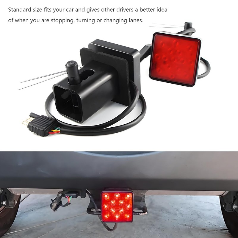 NYTKL 15 LED Brake Light Trailer Hitch Cover, Smoked Lens