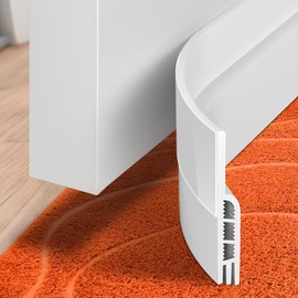 2PCs Silicone Door Draft Stoppers – 39-Inch Door Seal Strips for Gap Sealing, Interior & Exterior Doors, Weatherproof and Soundproof (White, 39)