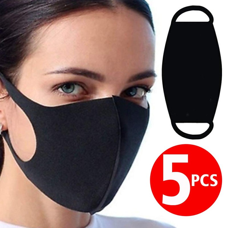 Generise Reusable Face Mask Black Face Mask x5 - Polyurethane