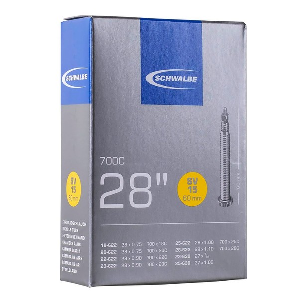 SCHWALBE Bicycle Tube with 60mm Presta Valve, 28 x 0.75-1.0-Inch