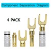 XMSJSIY Y Spade Connector - 45 Degree Fork Plug for