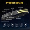 3Pack LED Headlamp Rechargeable - 230° COB Super Bright Head