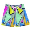 Retro 80s 90s Pattern Boys Swim Trunks Summer Toddler Beach