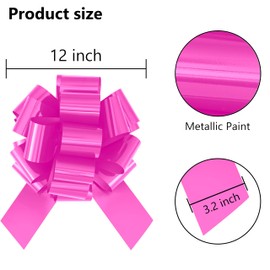 sxvblly 12 Inch Large Pink Bows,1PCS Big Bow for Present,Giant Bow Suitable for Bikes,Appliances,Big Gift Box,Table Decorations and New House Decorations(Paint Pink)