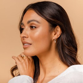 PAVOI 14K White Gold Plated 925 Sterling Silver Post Hammered Huggie Earrings With Dangle | Womens Small Huggie Hoop Earrings | Hammered Hoop Earrings With Dangle