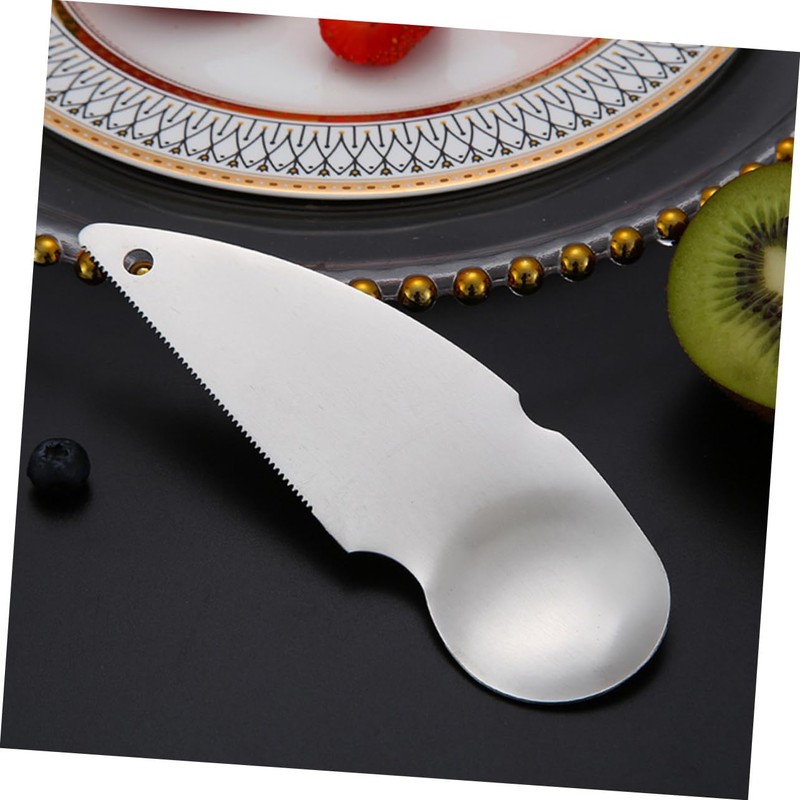 BIUDECO 2Pcs Stainless Steel Kiwi Cutters Spoons Effortless Digging Tool