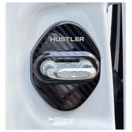 OKAYOHINN HUO-MGK Hustler Hustler Dedicated Striker Cover, Door Lock Cover, Plating, Accessories, Interior Parts, Stainless Steel, 4 PCS, Hustler MR31S, MR41S, MR52S, MR92S, Easy Installation, Carbon