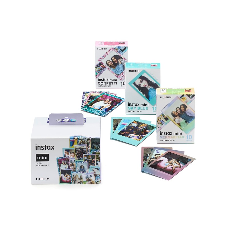 instax Limited edition 3 pack Deco mini film Bundle, Confetti,