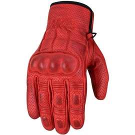 BOSmoto Easy Rider Motorcycle Gloves, Men's Motorcycle Gloves, Leather Motorcycle Gloves, Classic Motorcycle Gloves Made of Genuine Leather (Red, XXL)