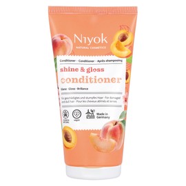Niyok Conditioner Shine & Gloss 150 ml - Conditioner for Dull and Damaged Hair, Intensive Care, More Smoothness & Shine, Peach Apricot Fragrance, Made in Germany