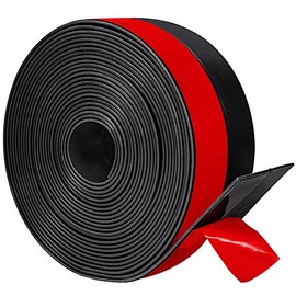 TORRAMI Silicone Weather Stripping 1 inch Width 20 Feet Length, Seal for Door Under Bottom, Gap, Side, Glass Shower Door, Sliding Door,Windows, Black