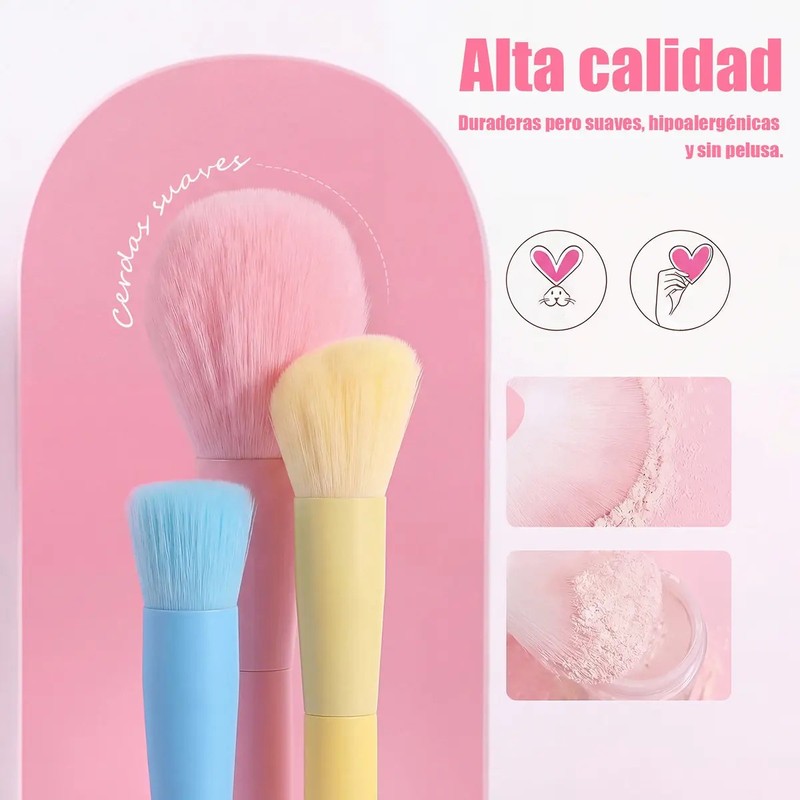 Juego De Brochas De Maquillaje Profesional De 17 Piezas Color