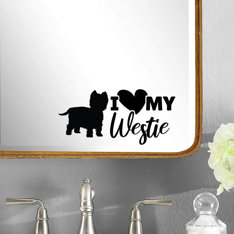 I Love My Westie Fun Waterproof Sticker - Decals for