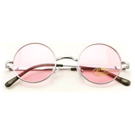 Vision World Eyewear Small Round Hipster Fashion Sunglasses Lennon Elton Potter (Pink)