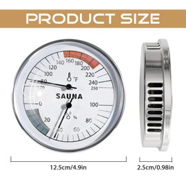 2 in 1 Sauna Thermometer Hygrometer, Fahrenheit Type for Sauna Rooms, Indoor Temperature & Humidity Monitor Gauge, Essential Sauna Accessories