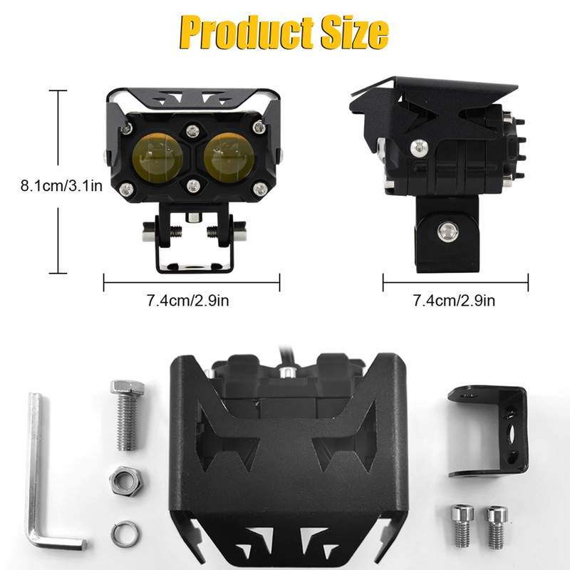 2pcs LED Spotlights 120W 4500LM Yellow White Spot Lamp IP67