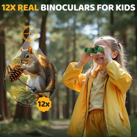 Compact Binoculars for Kids 3-12 Years - Opaita 12x25 Binoculars for Boys Girls - Mini High-Resolution Optics Binocular for Bird Watching,Travel