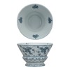 Creative Co-Op Round Blossom Porcelain Bowl, Blue and White