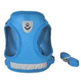 FEimaX Dog Harness and Leash Set, No-Pull Breathable Soft Mesh Puppy Vest Harness Reflective Adjustable Pet Harnesses for Small Medium Large Dogs and Cats - Outdoor Easy Control for Walking