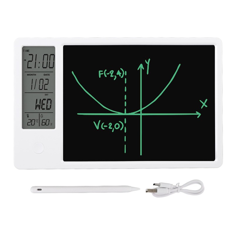 Digital Desk Calendar with Notepad, Electronic Calendar with Pen and