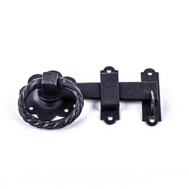 Renovator's Supply 6" Wrought Iron Gate Latch Lock Floral Pattern Antique Catch Hardware Included
