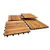 Patio Wise Acacia Hardwood Interlocking Patio Deck Tiles, 12" Easy