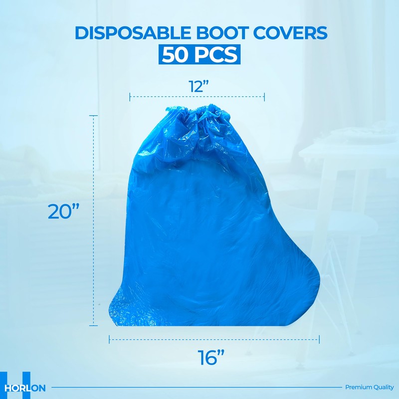 Large Thicker Boot And Shoe Covers Disposable Non-Slip 50 Pack