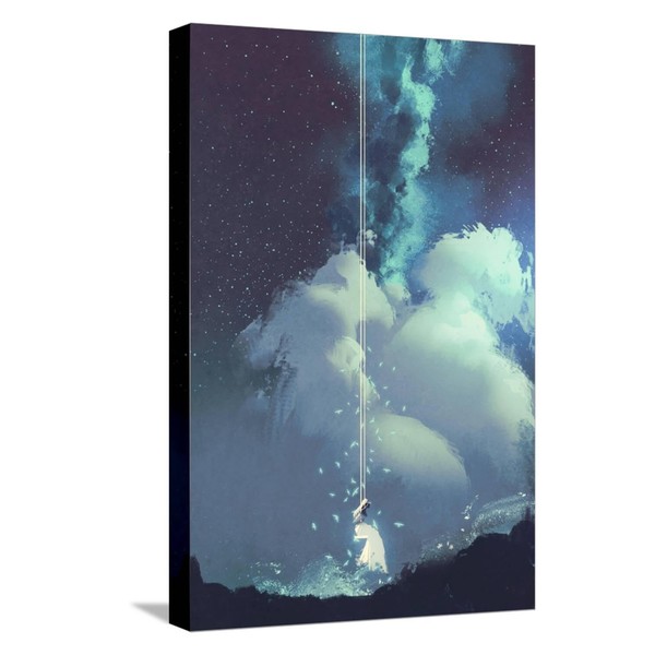 ART.COM Stretched Canvas Print The Woman on a Swing under